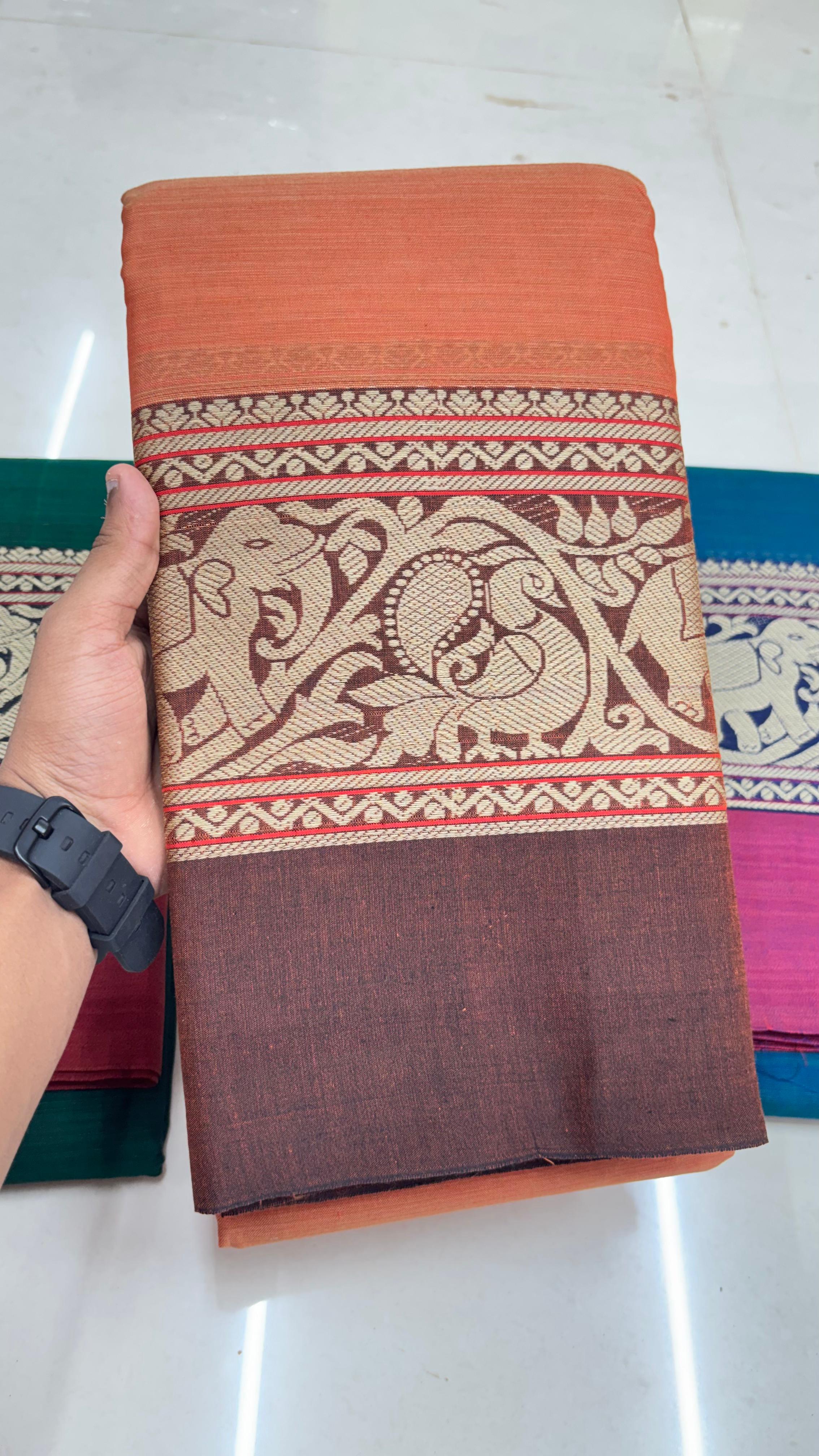 Tanvi Gold Jari Narayanpet Pure Cotton Saree